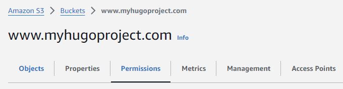 the bucket permission tab
