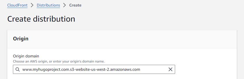 S3 bucket selection in cloudfront distribution configuration