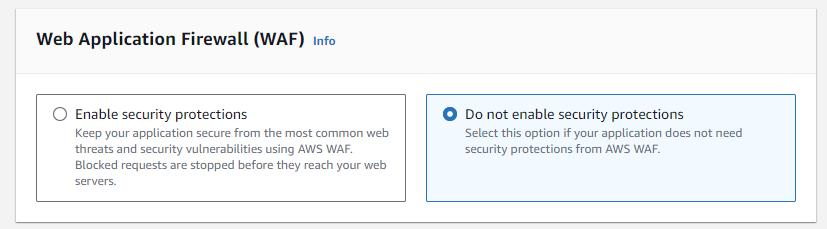 no waf configuration