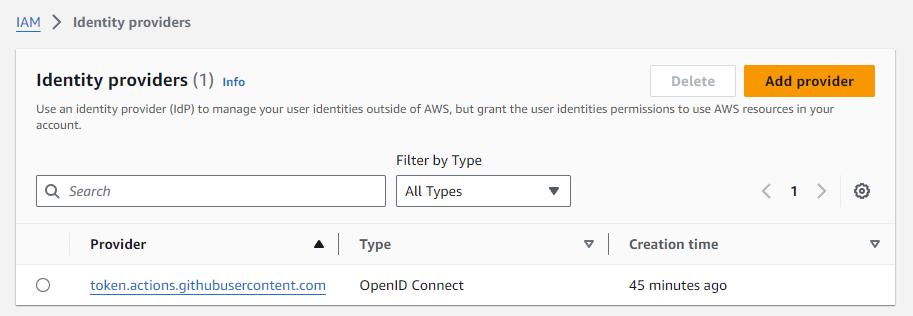 create an identity provider