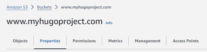 select your bucket and go the Properties tab